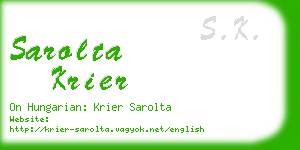 sarolta krier business card